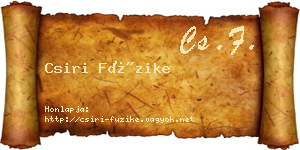 Csiri Füzike névjegykártya
